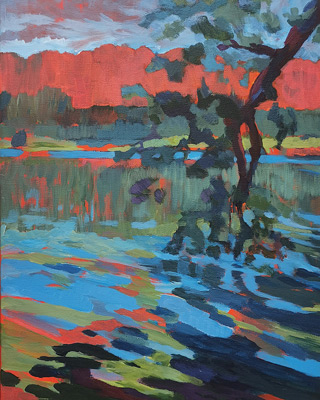 Blaibacher See, 2022, Acryl auf Leinwand, 40 x 30 cm