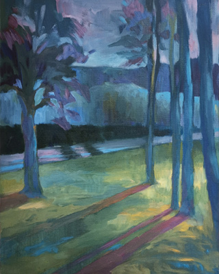 Donauufer, 2022, Öl auf Leinwand, 50 x 40 cm