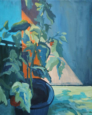 Sonnenanbeter, 2022, Acryl auf Leinwand, 30 x 20 cm